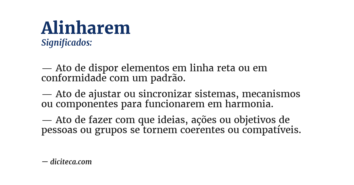Significado de alinharem