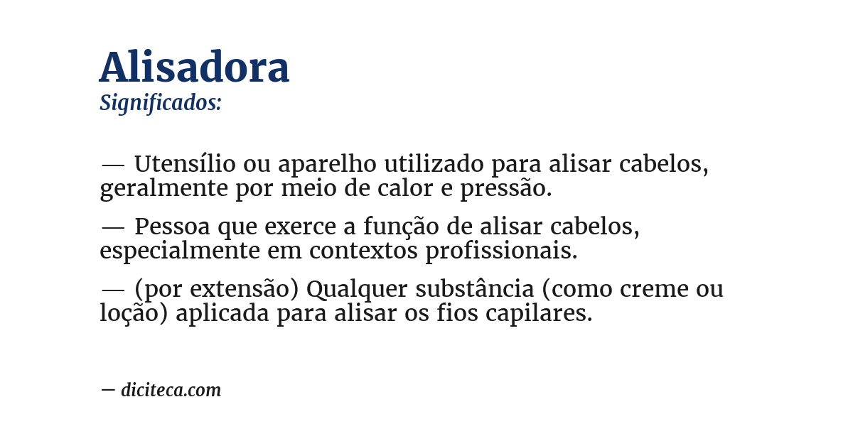 Significado de alisadora