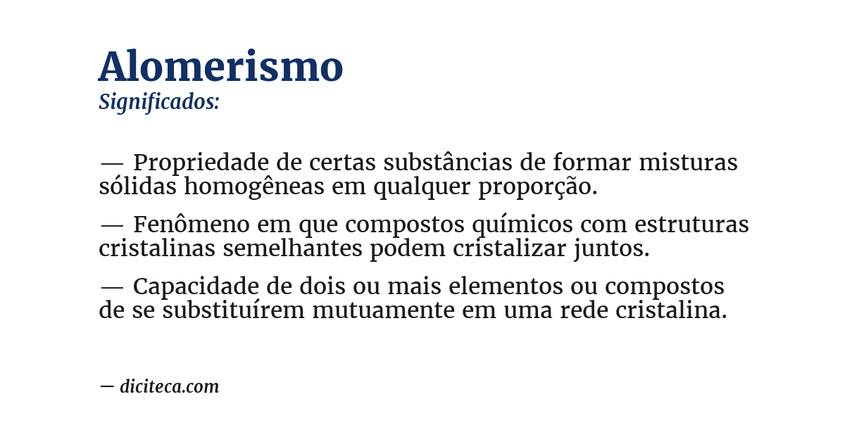 Significado de alomerismo