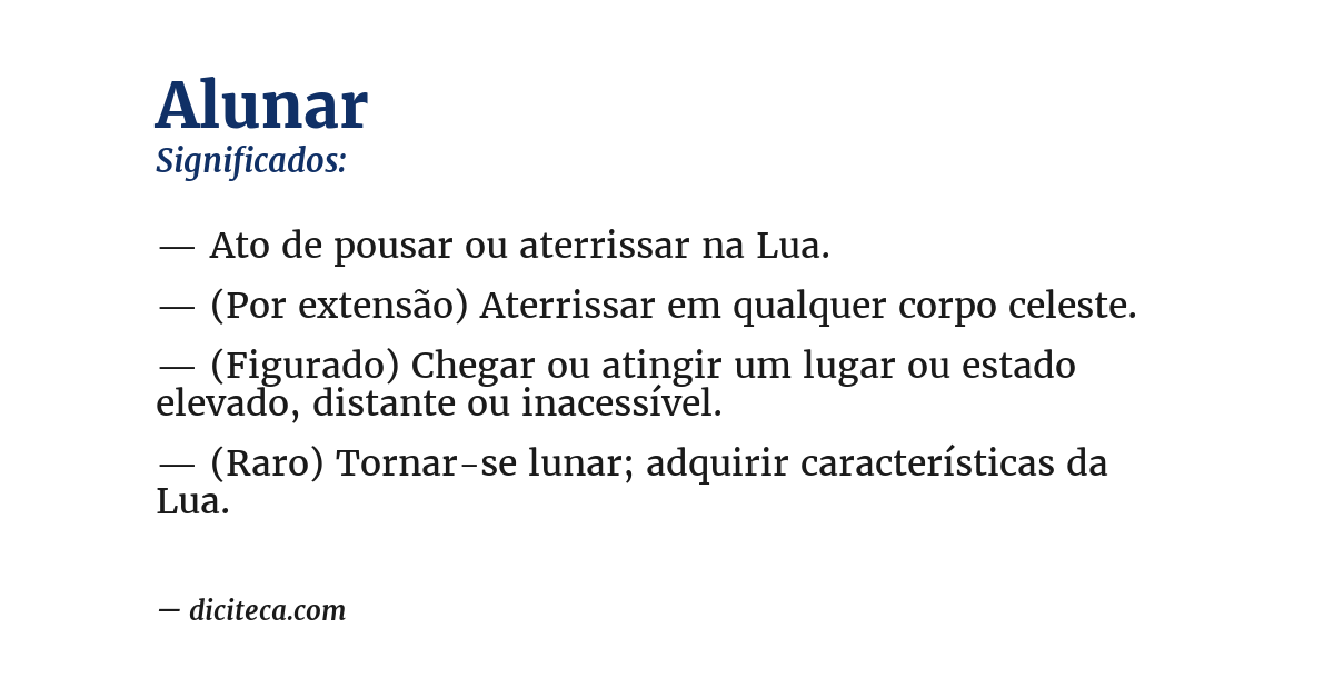 Significado de alunar