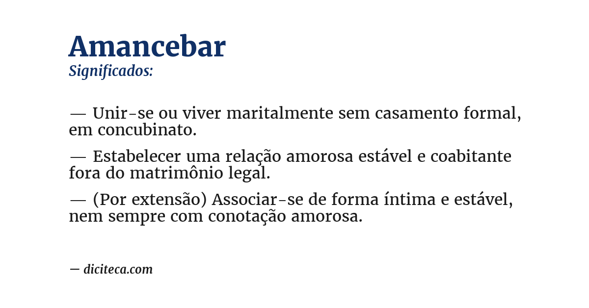Significado de amancebar