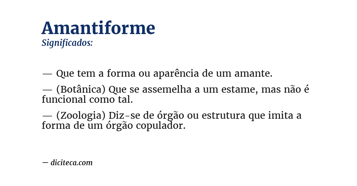 Significado de amantiforme