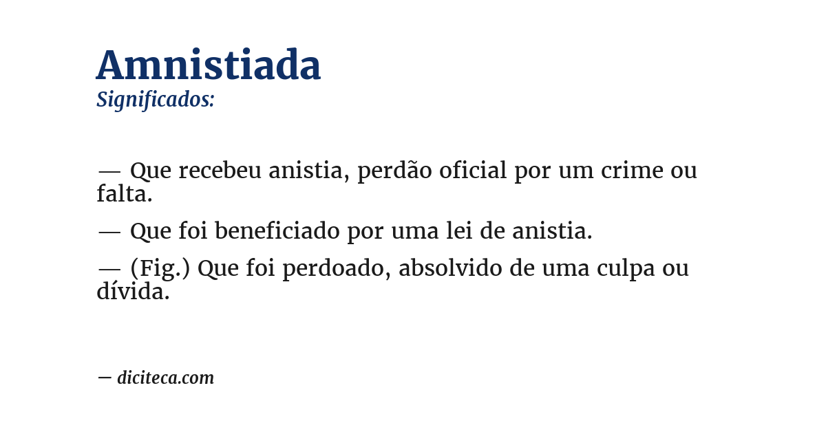 Significado de amnistiada