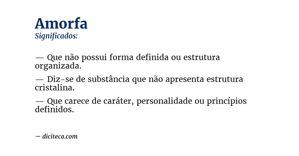 Significado de amorfa