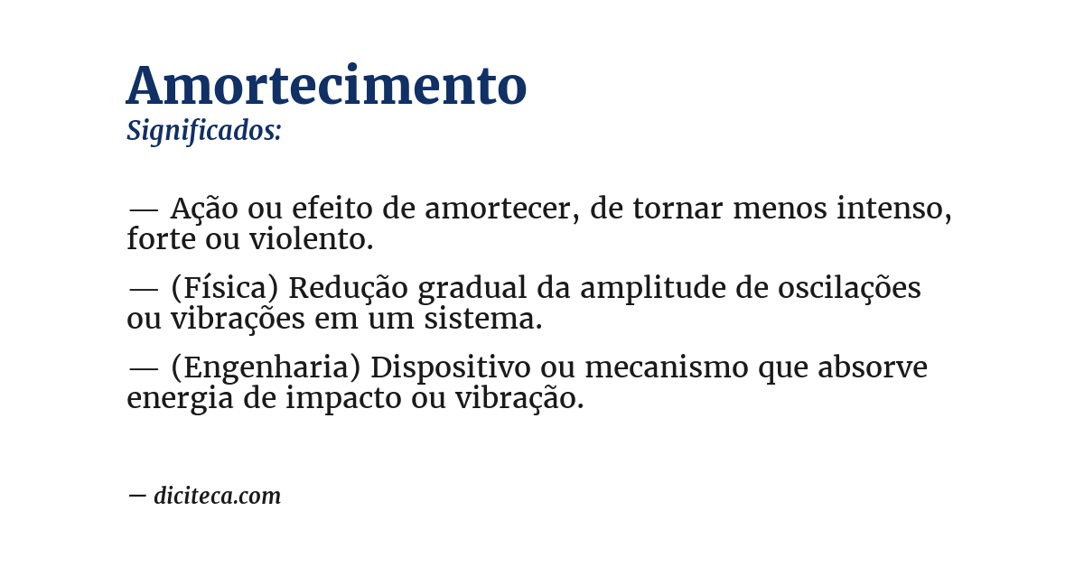 Significado de amortecimento