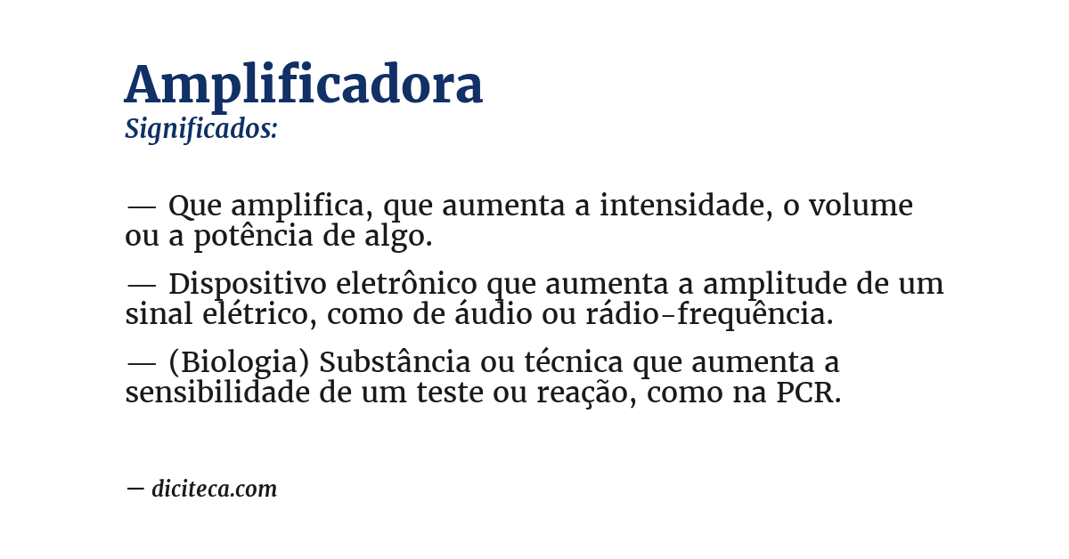 Significado de amplificadora