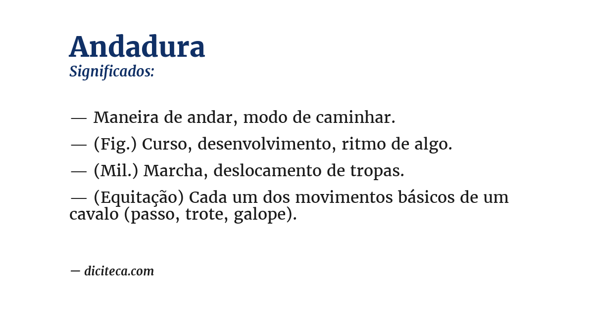 Significado de andadura