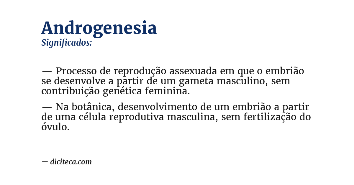 Significado de androgenesia