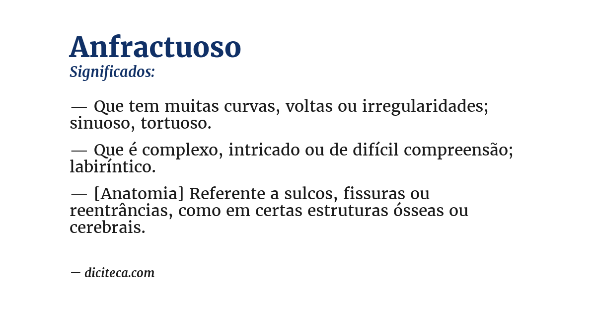 Significado de anfractuoso