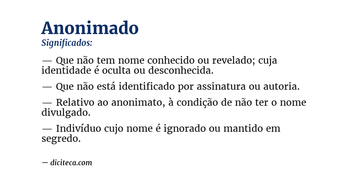 Significado de anonimado