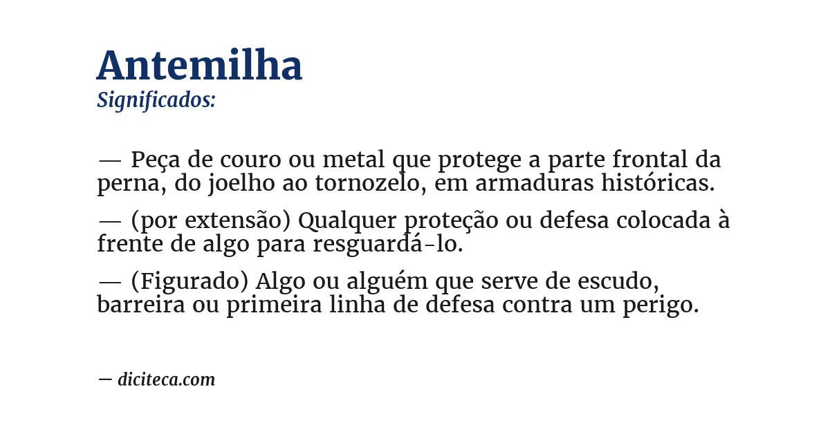 Significado de antemilha