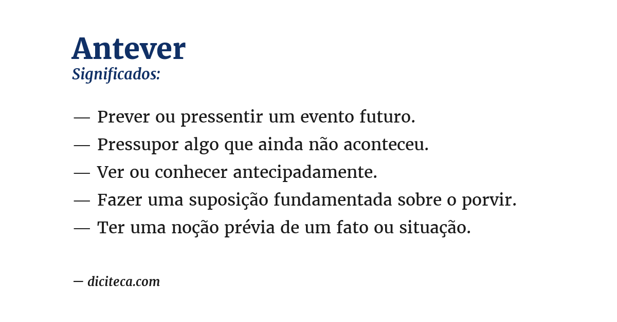 Significado de antever
