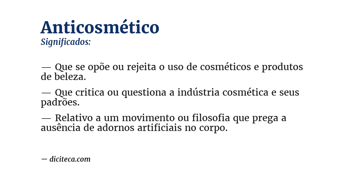 Significado de anticosmético