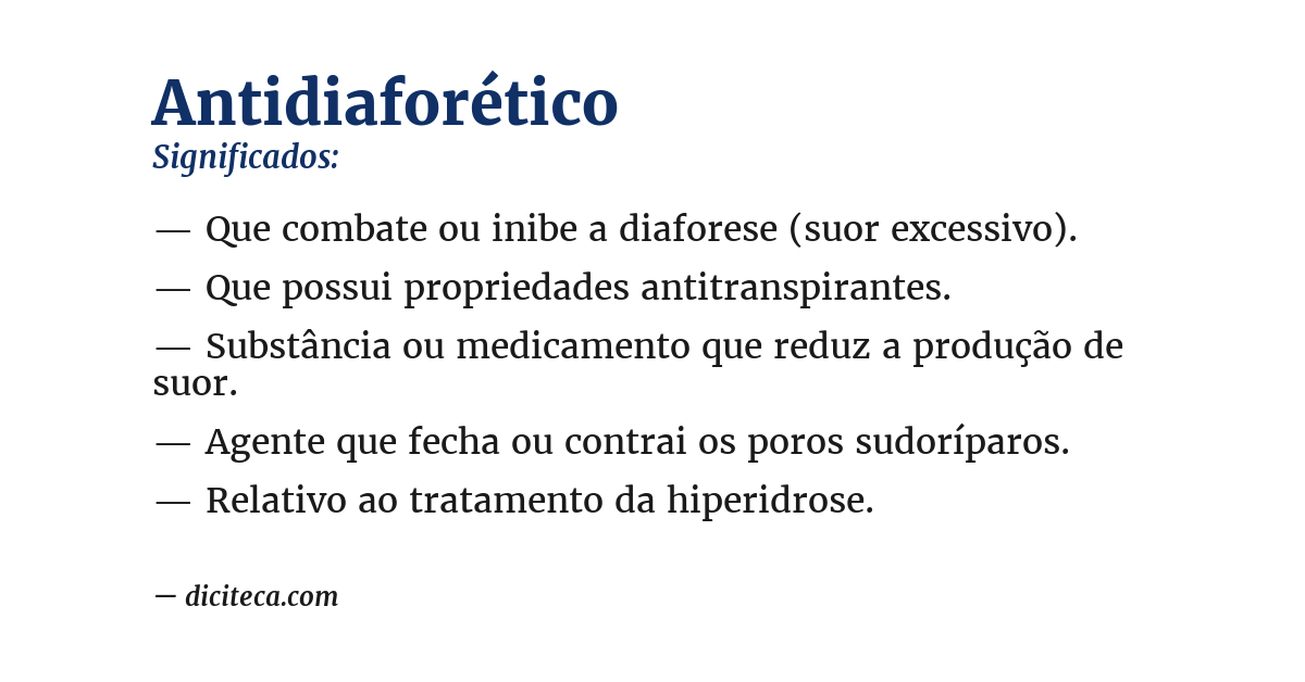Significado de antidiaforético