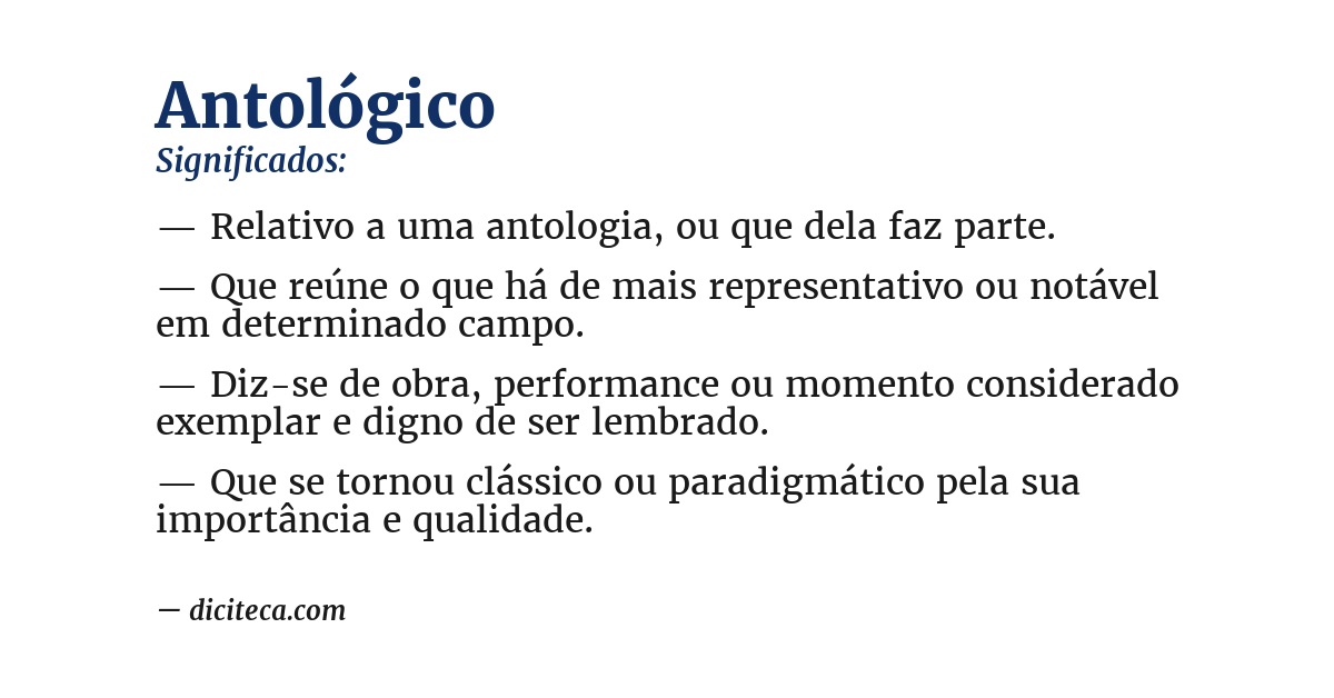 Significado de antológico