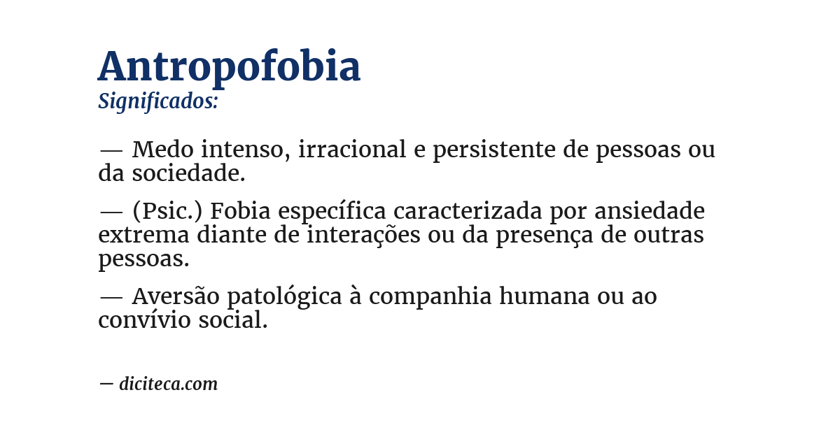 Significado de antropofobia