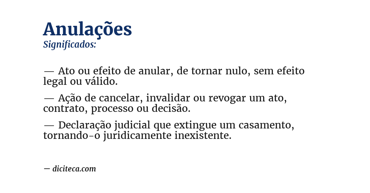 Significado de anulações