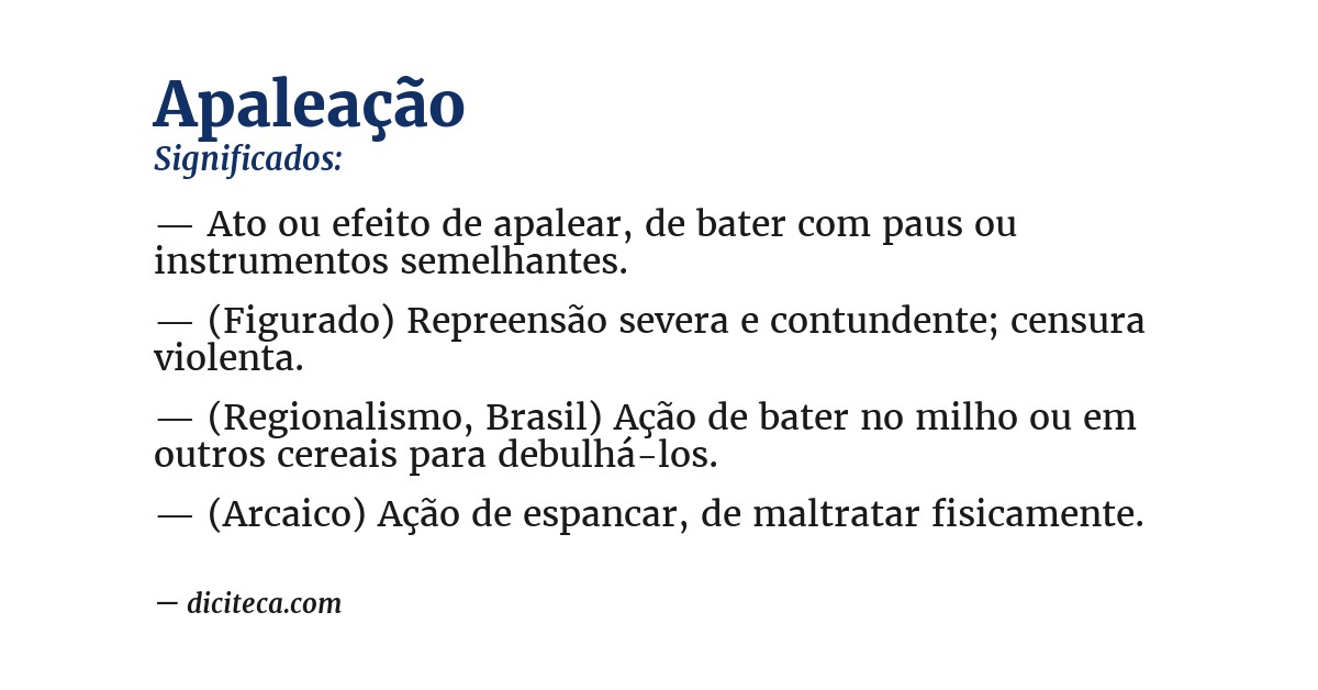 Significado de apaleação