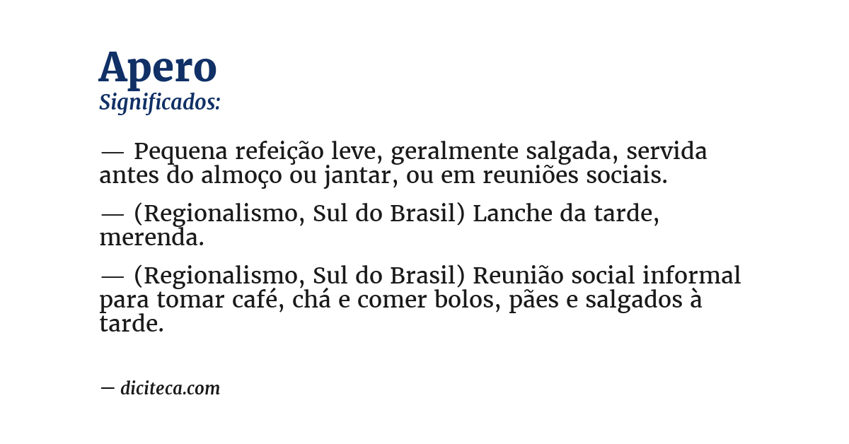 Significado de apero