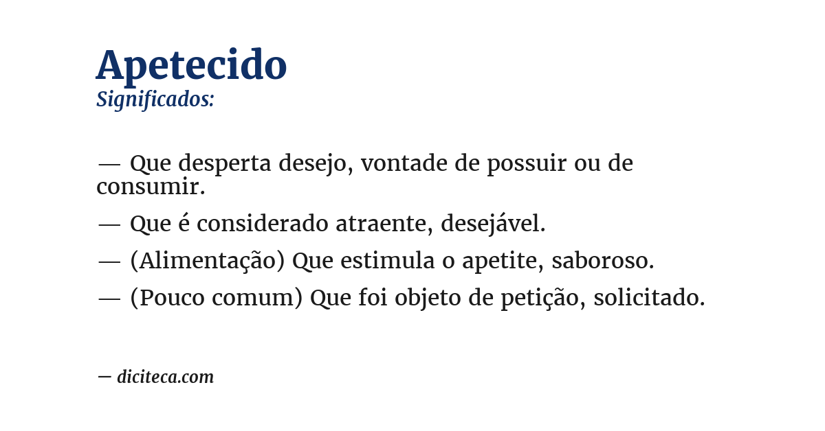 Significado de apetecido