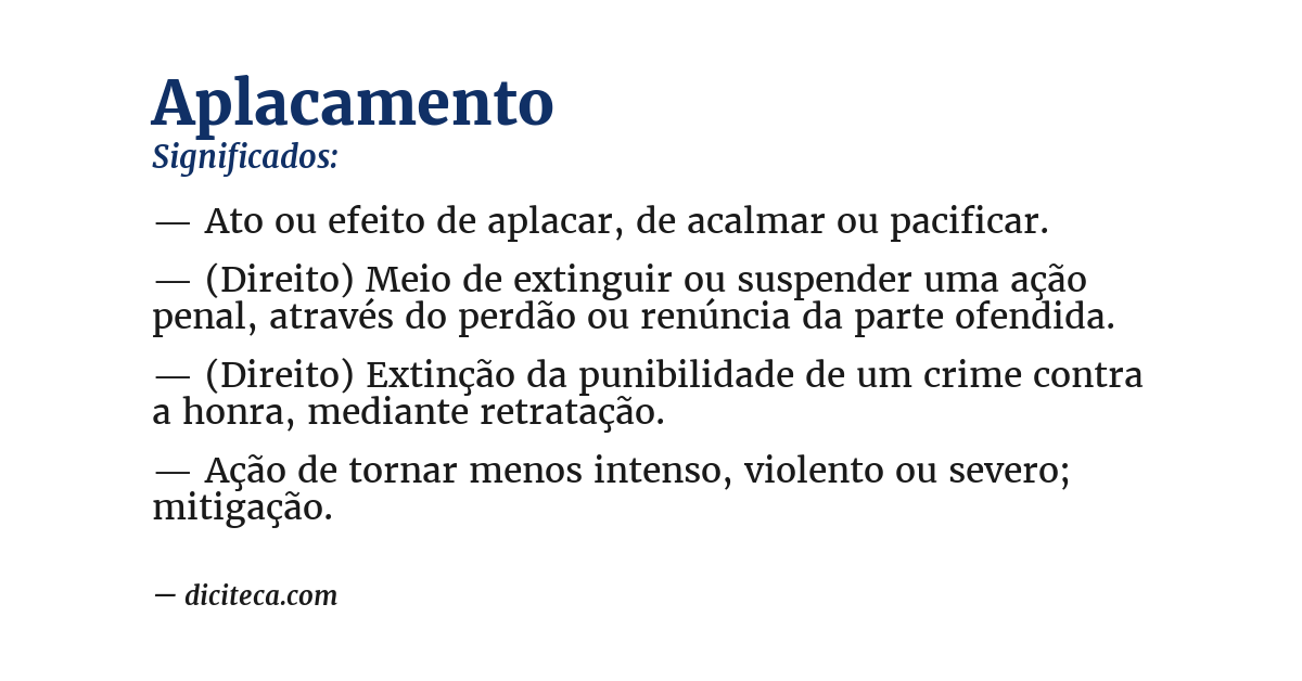 Significado de aplacamento