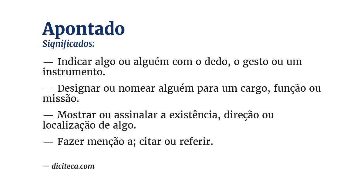 Significado de apontado