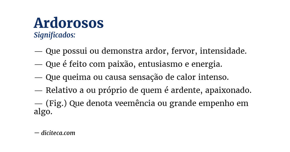 Significado de ardorosos