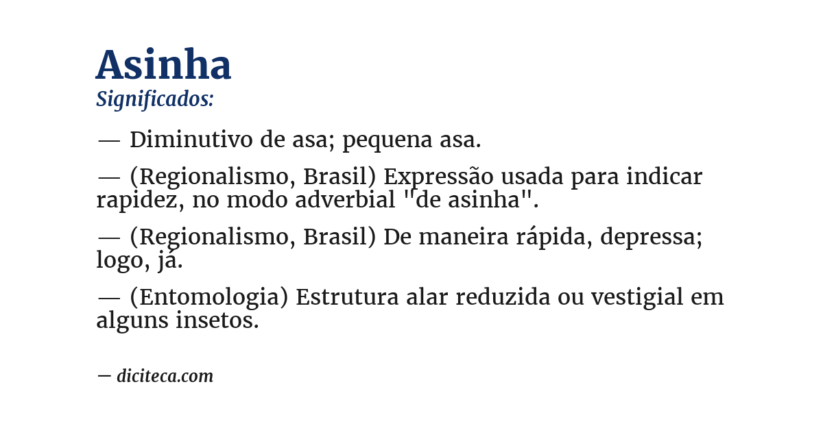 Significado de asinha