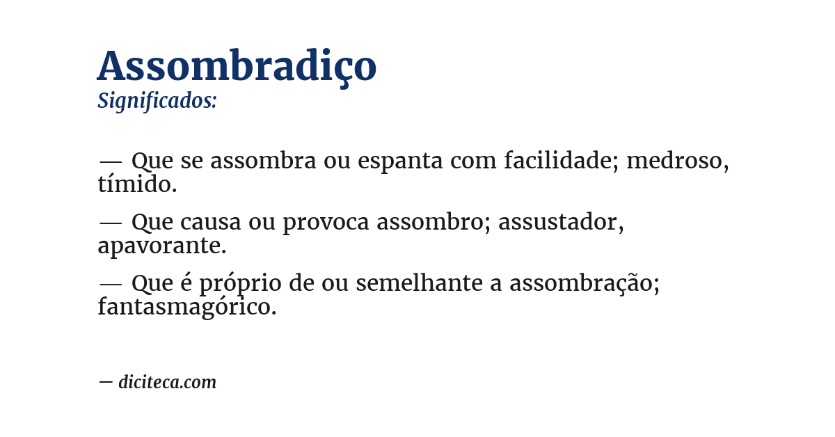 Significado de assombradiço