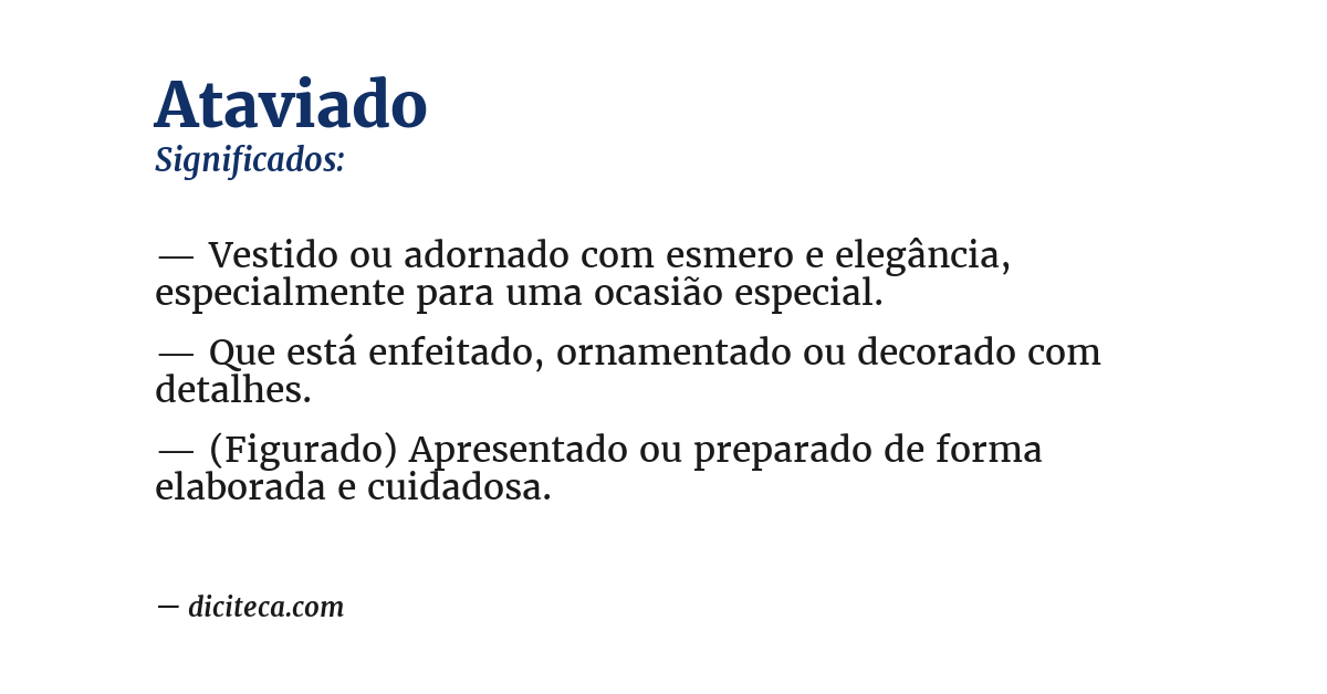 Significado de ataviado