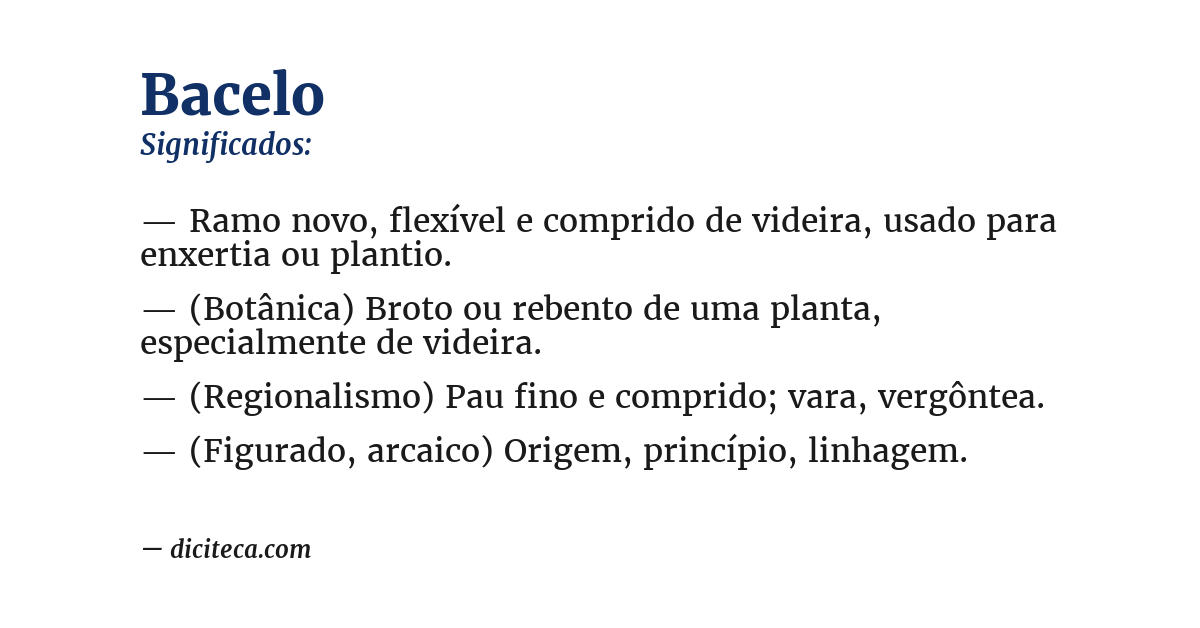 Significado de bacelo