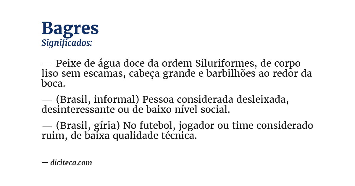 Significado de bagres