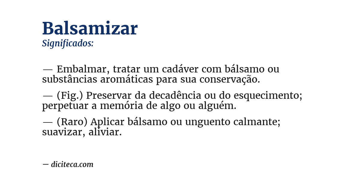 Significado de balsamizar