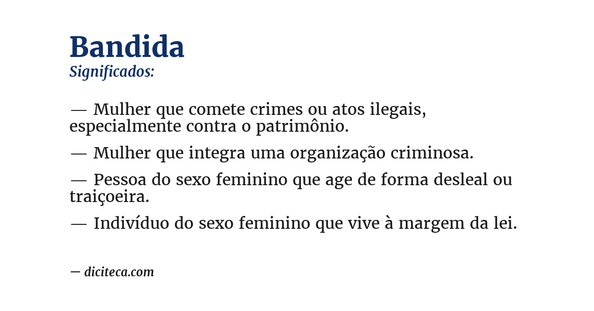Significado de bandida