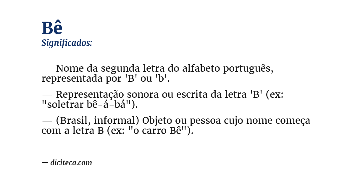 Significado de bê