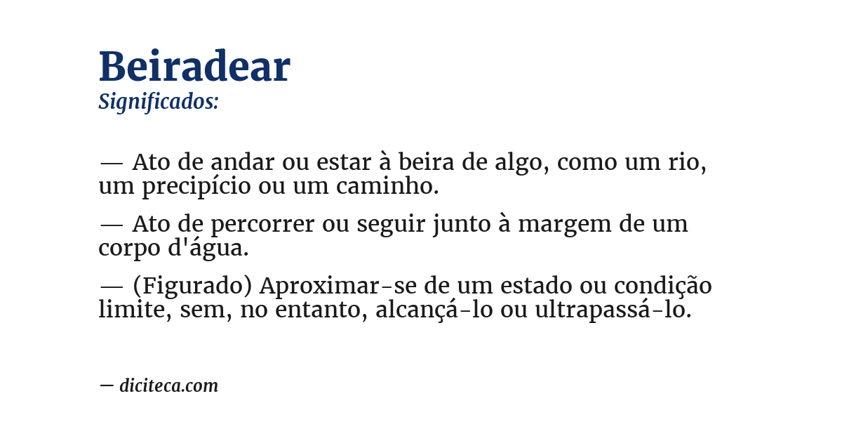 Significado de beiradear