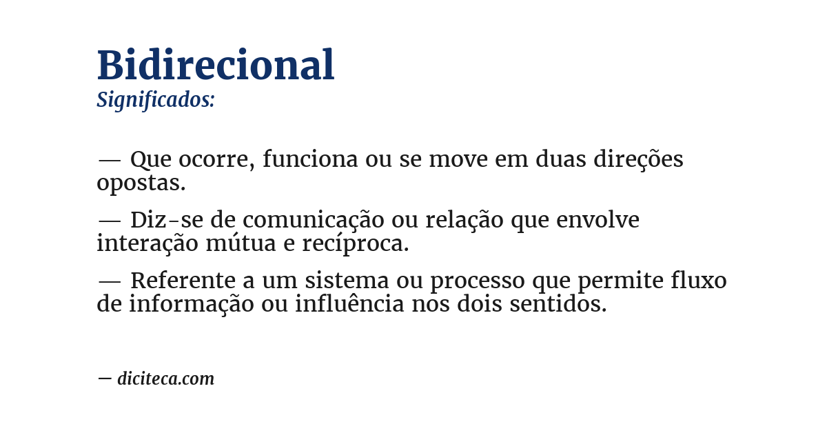 Significado de bidirecional