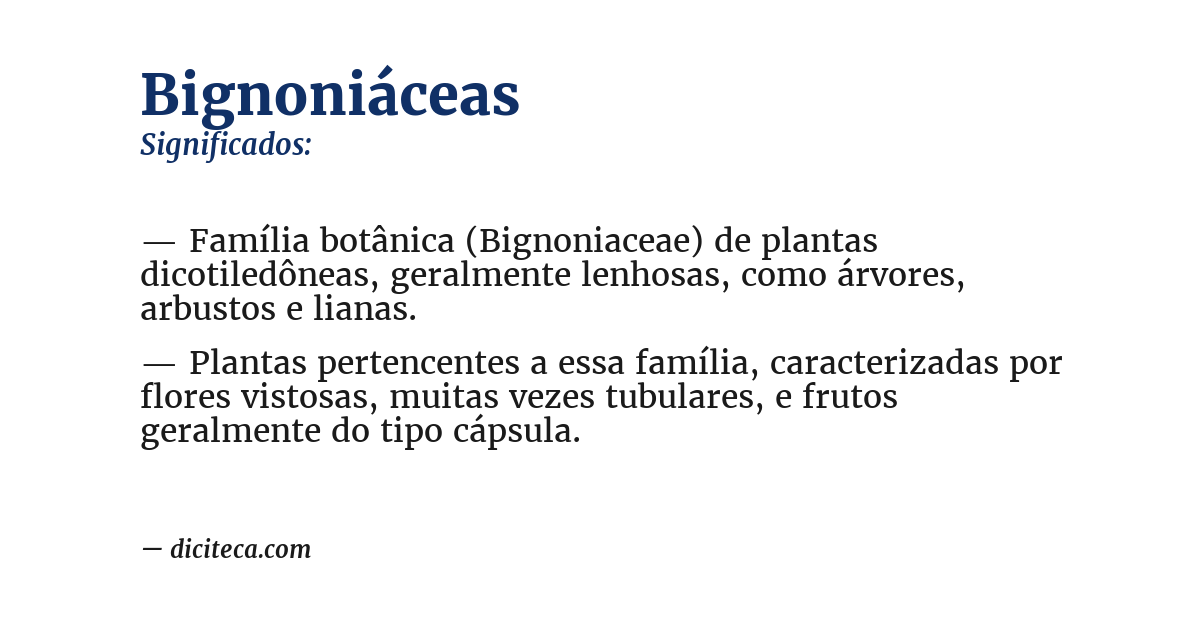 Significado de bignoniáceas