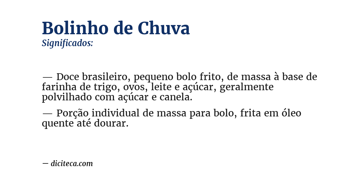 Significado de bolinho de chuva