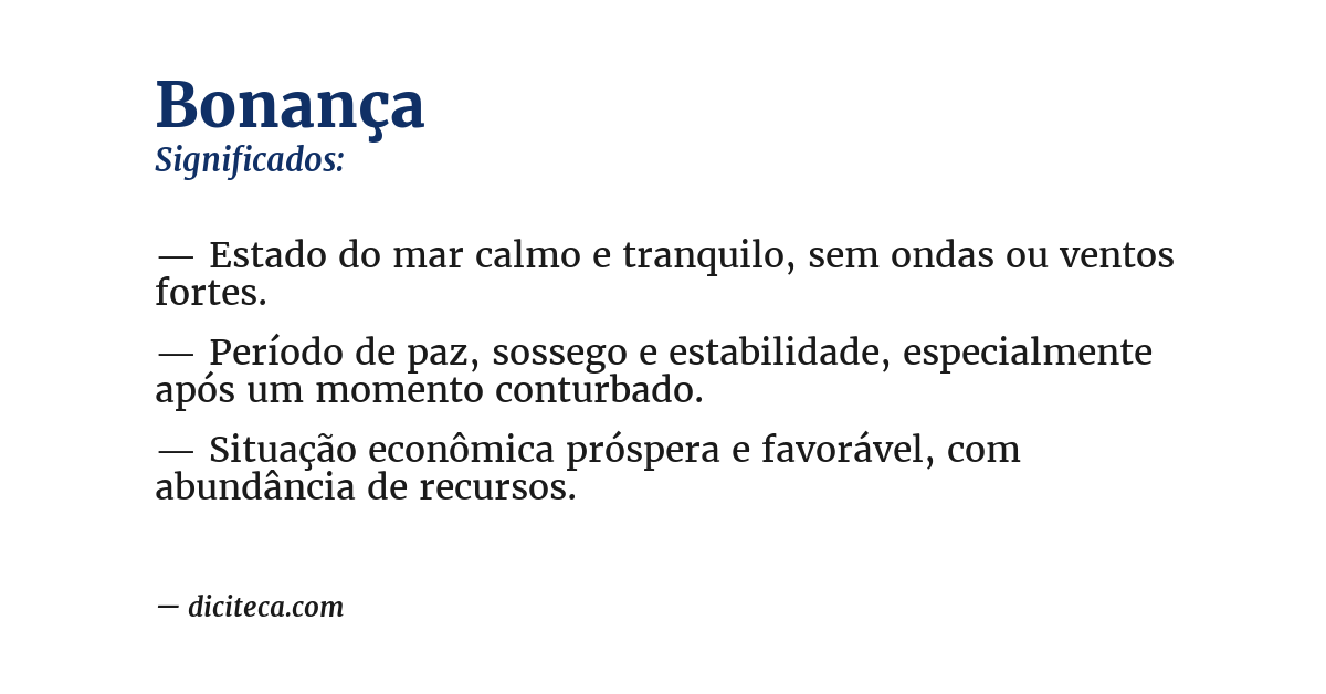 Significado de bonança