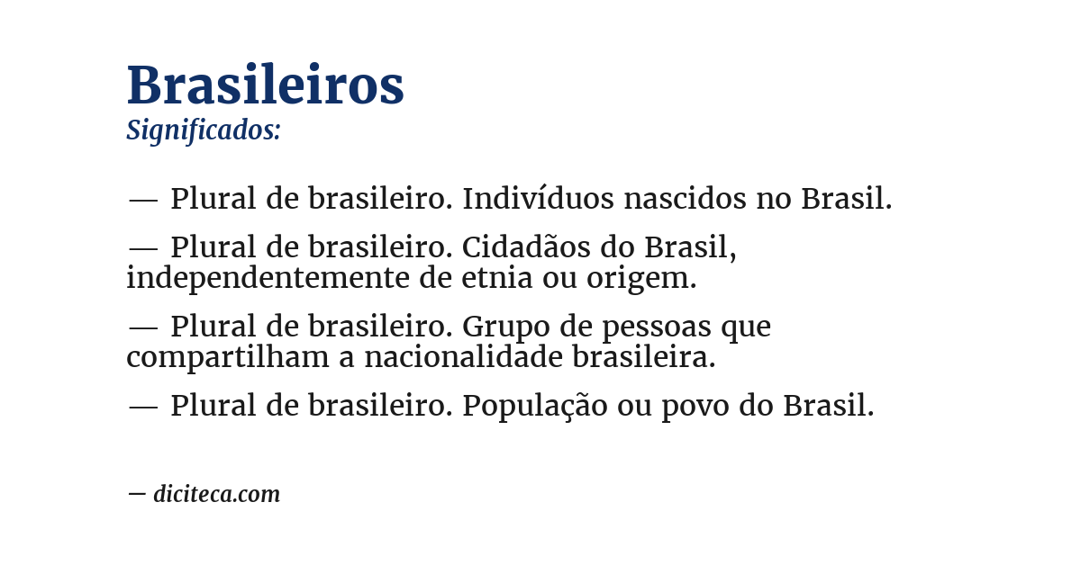 Significado de brasileiros