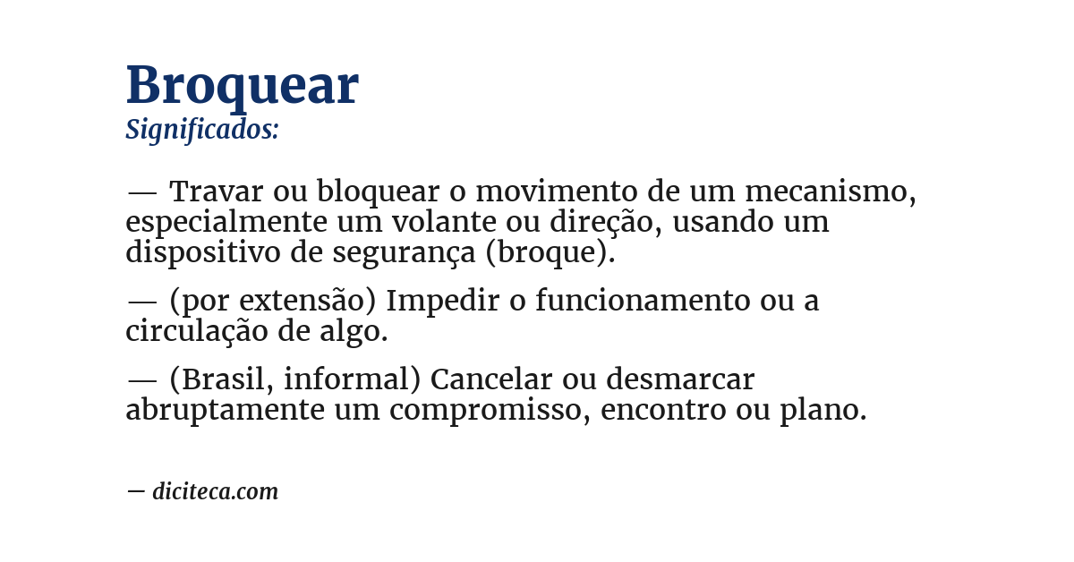 Significado de broquear