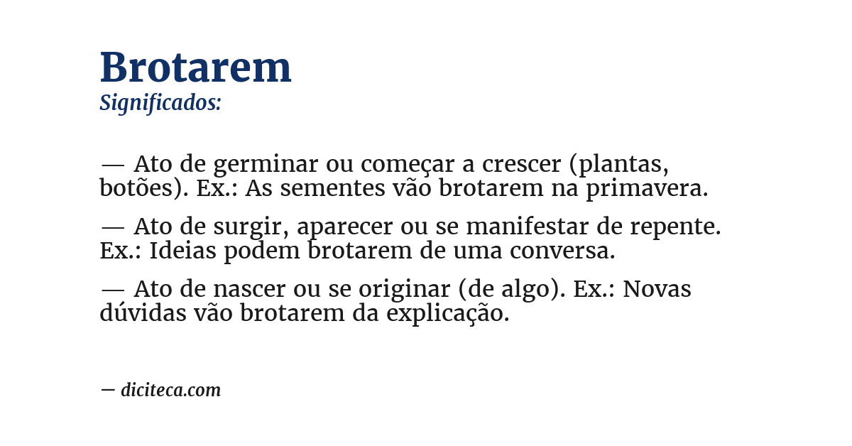 Significado de brotarem