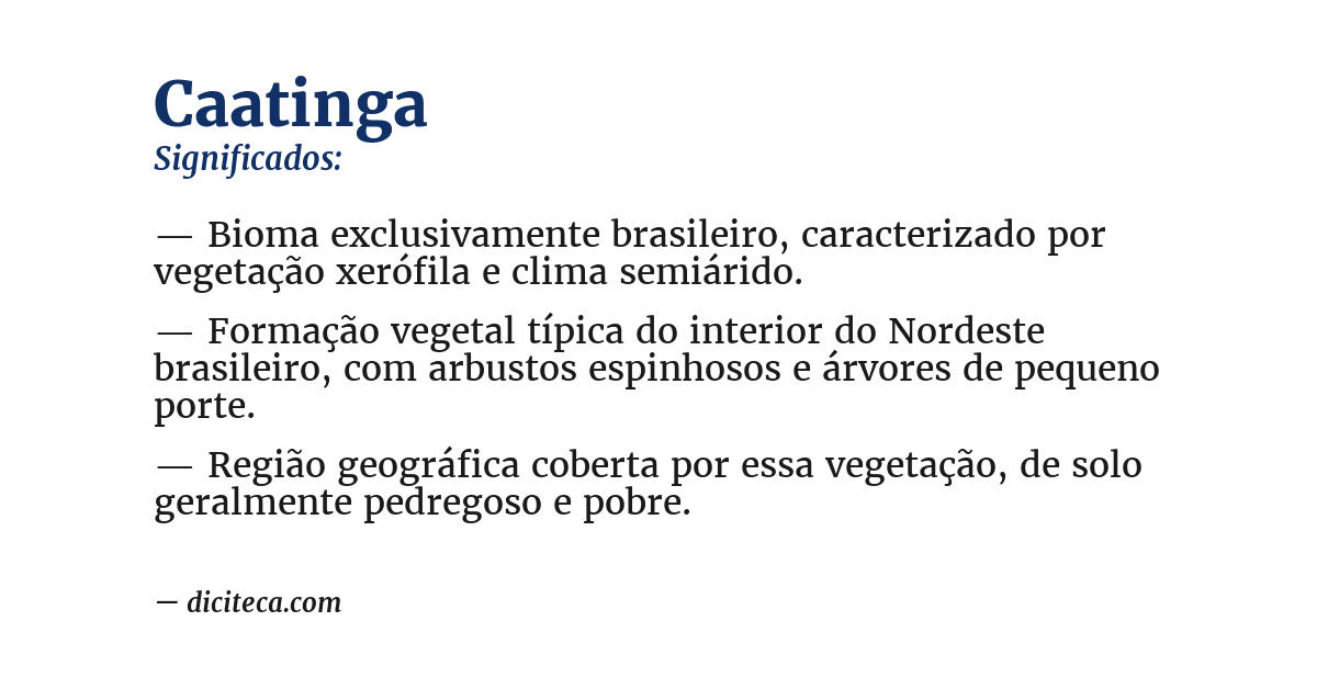 Significado de caatinga