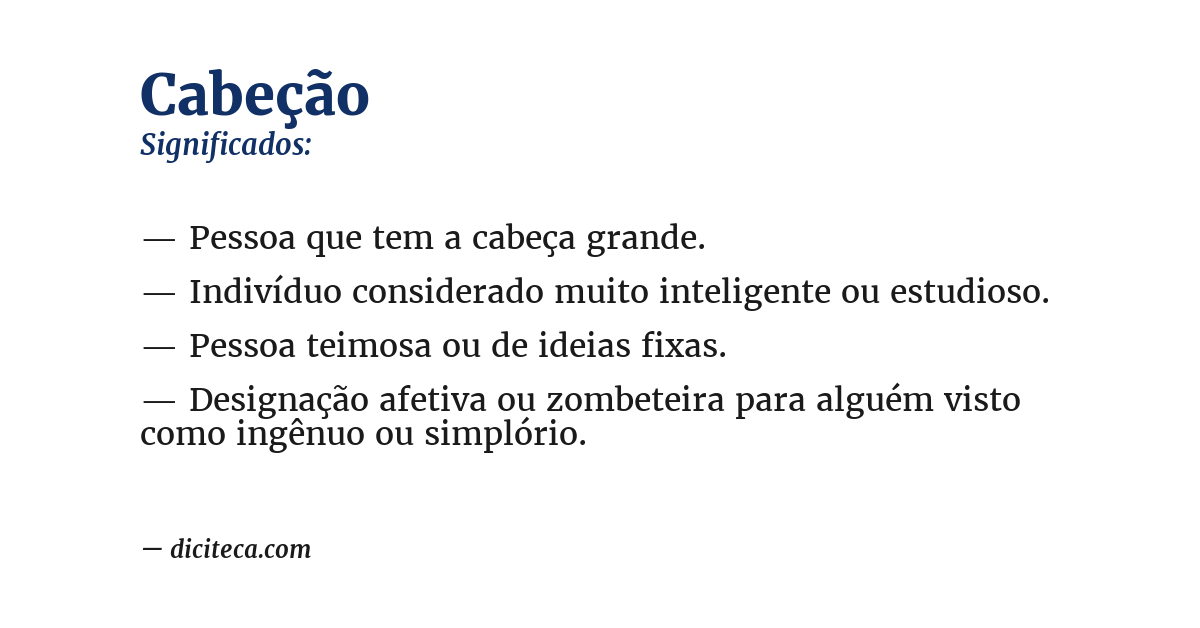 Significado de cabeção