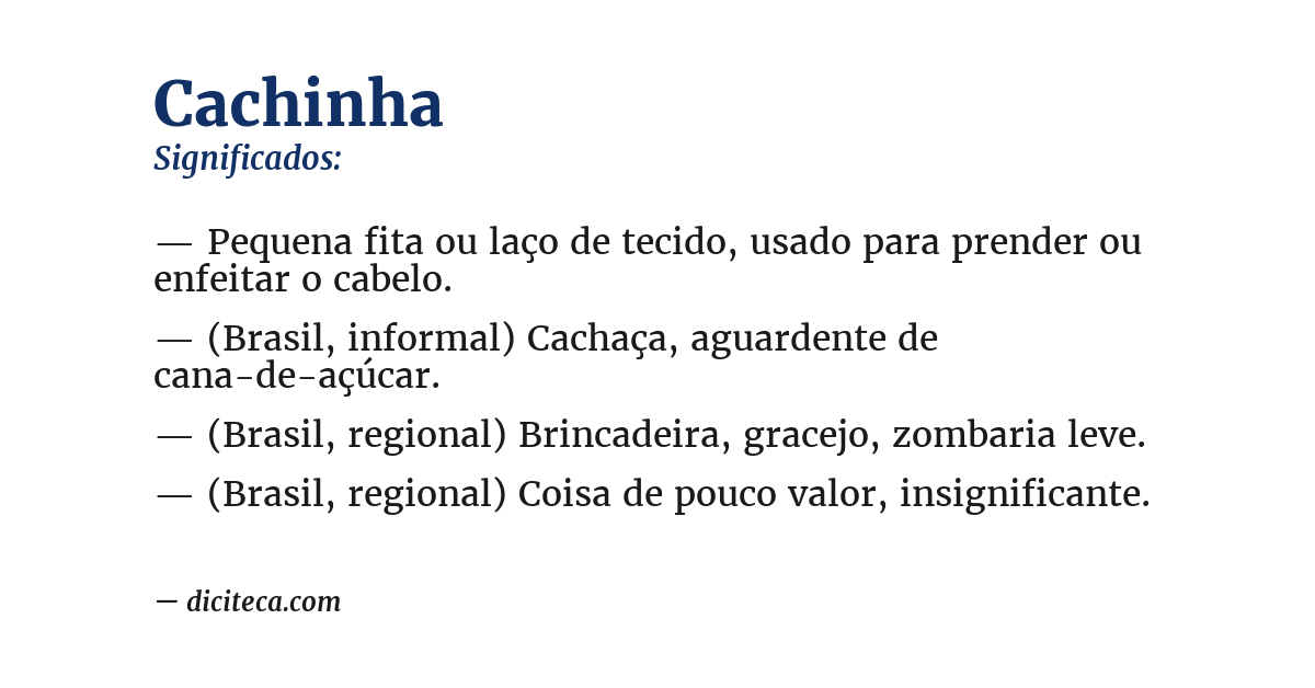 Significado de cachinha