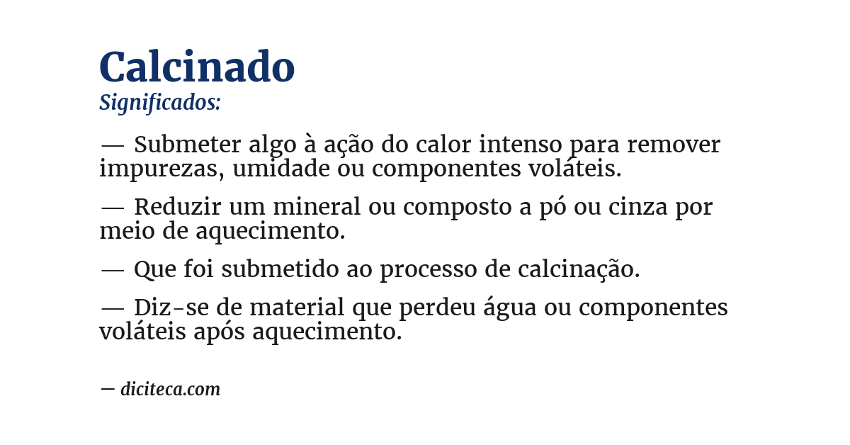 Significado de calcinado