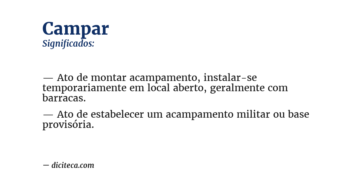 Significado de campar