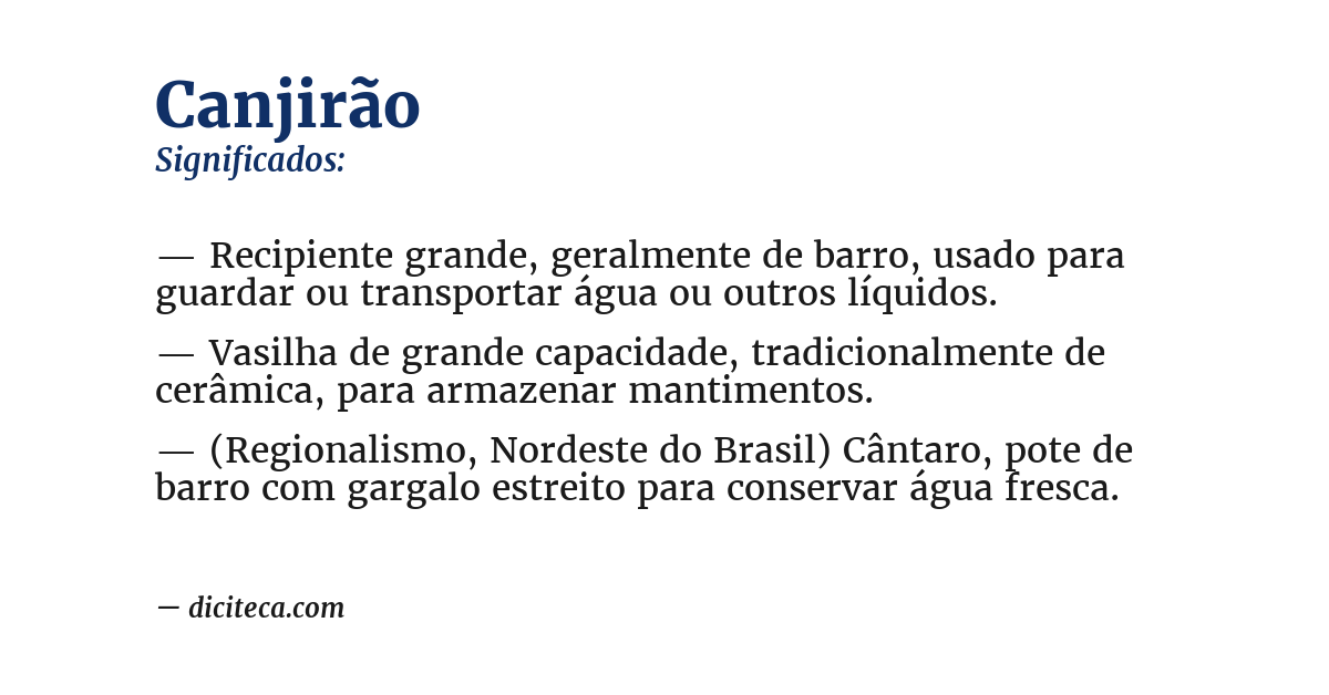 Significado de canjirão