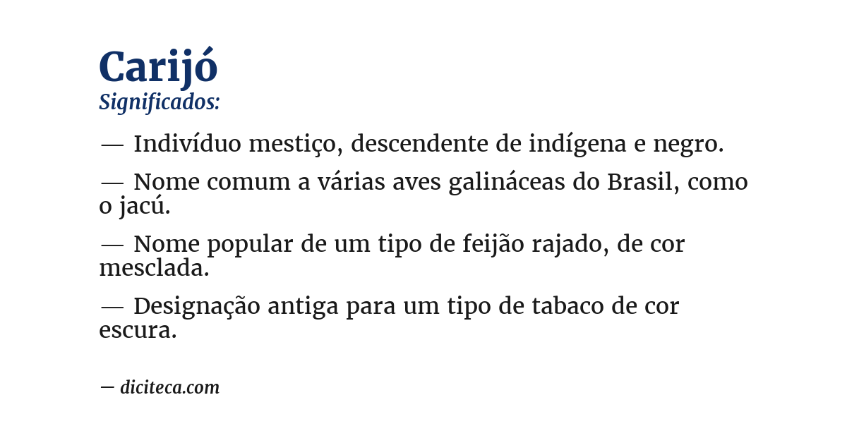 Significado de carijó